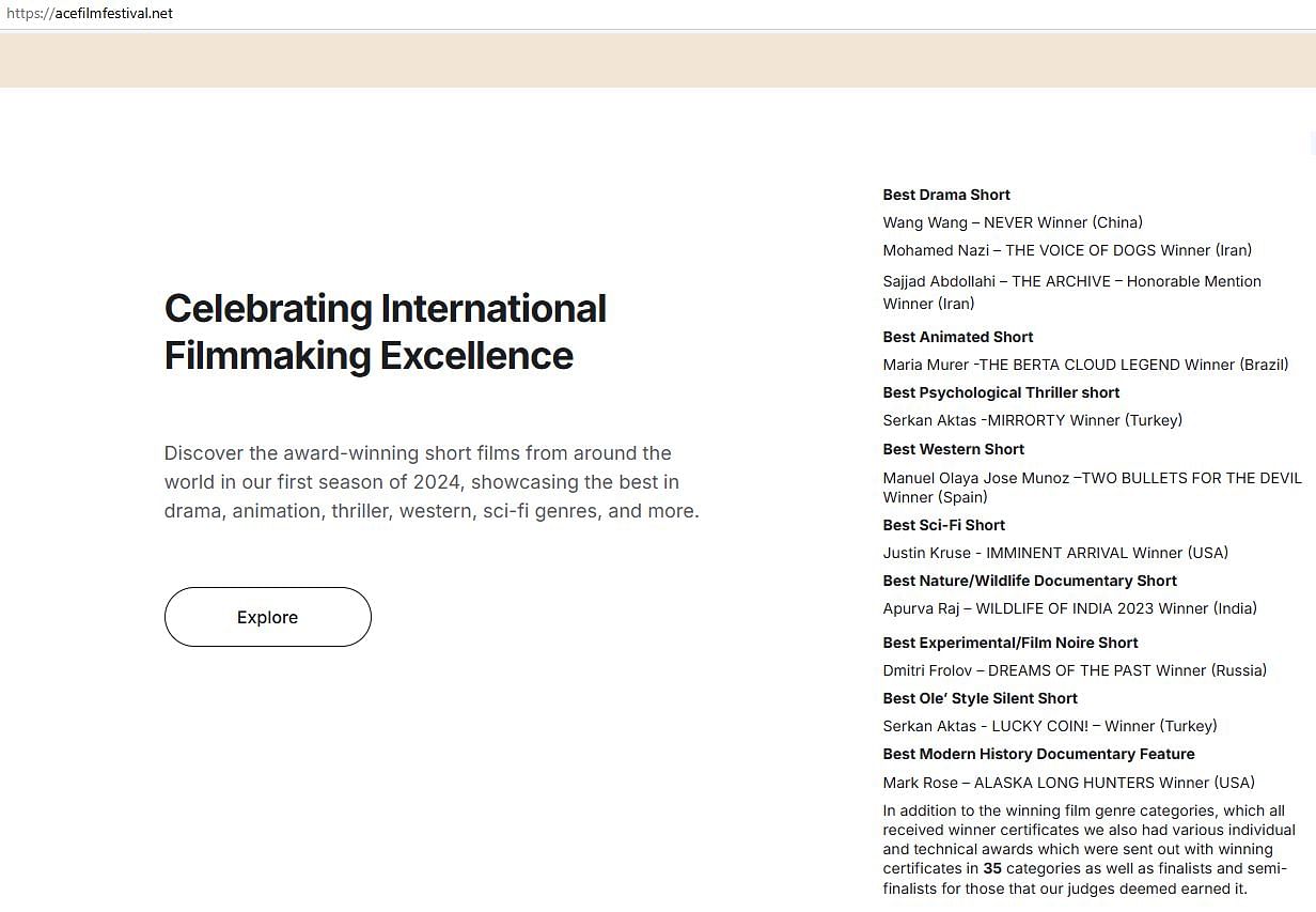 TOP RESULTS ACE FILM FESTIVAL 2024